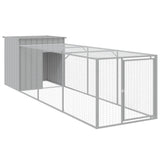 NNEVL Chicken Cage with Run Light Grey 110x405x110 cm Galvanised Steel