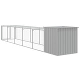 NNEVL Chicken Cage with Run Light Grey 110x609x110 cm Galvanised Steel