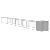 NNEVL Chicken Cage with Run Light Grey 110x1221x110 cm Galvanised Steel