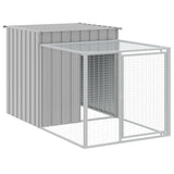 NNEVL Chicken Cage with Run Light Grey 110x1221x110 cm Galvanised Steel