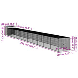 NNEVL Chicken Cage with Run Light Grey 110x1221x110 cm Galvanised Steel