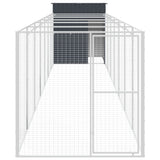 NNEVL Dog House with Run Anthracite 165x863x181 cm Galvanised Steel