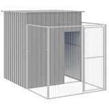 NNEVL Dog House with Run Light Grey 165x863x181 cm Galvanised Steel