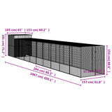 NNEVL Chicken Cage with Run Anthracite 165x1067x181 cm Galvanised Steel