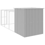 NNEVL Chicken Cage with Run Light Grey 165x455x181 cm Galvanised Steel