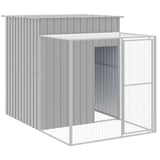 NNEVL Chicken Cage with Run Light Grey 165x455x181 cm Galvanised Steel