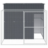 NNEVL Dog House with Run Anthracite 214x253x181 cm Galvanised Steel
