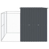 NNEVL Dog House with Run Anthracite 214x253x181 cm Galvanised Steel