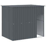 NNEVL Dog House with Run Anthracite 214x253x181 cm Galvanised Steel