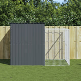 NNEVL Dog House with Run Anthracite 214x253x181 cm Galvanised Steel