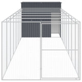 NNEVL Dog House with Run Anthracite 214x865x181 cm Galvanised Steel