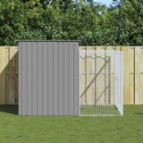 NNEVL Dog House with Run Light Grey 214x253x181 cm Galvanised Steel