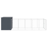 NNEVL Dog House with Run Anthracite 214x661x181 cm Galvanised Steel