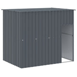 NNEVL Dog House with Run Anthracite 214x661x181 cm Galvanised Steel