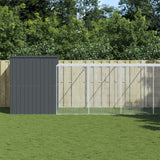 NNEVL Dog House with Run Anthracite 214x1069x181 cm Galvanised Steel
