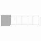 NNEVL Dog House with Run Light Grey 214x661x181 cm Galvanised Steel