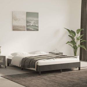 NNEVL Bed Frame Dark Grey 107x203 cm King Single Size Velvet