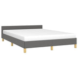 NNEVL Bed Frame Dark Grey 107x203 cm King Single Size Fabric