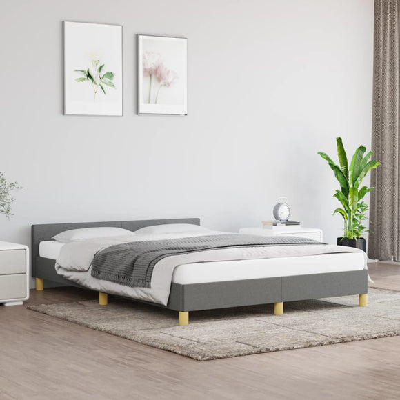 NNEVL Bed Frame Dark Grey 107x203 cm King Single Size Fabric