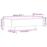 NNEVL Coffee Table Concrete Grey 100x49.5x31 cm Engineered Wood