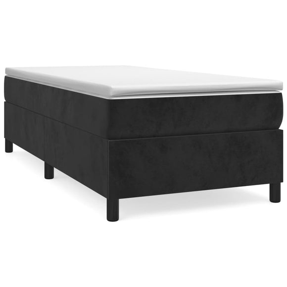 NNEVL Box Spring Bed Frame Black 107x203 cm King Single Size Velvet