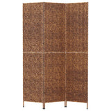 NNEVL Room Divider 3-Panel Brown 122x180 cm Water Hyacinth
