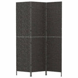 NNEVL Room Divider 3-Panel Black 122x180 cm Water Hyacinth