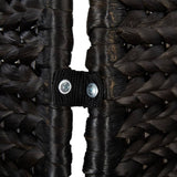 NNEVL Room Divider 3-Panel Black 122x180 cm Water Hyacinth