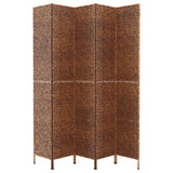 NNEVL Room Divider 5-Panel Brown 205x180 cm Water Hyacinth
