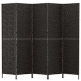 NNEVL Room Divider 5-Panel Black 205x180 cm Water Hyacinth