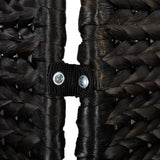 NNEVL Room Divider 5-Panel Black 205x180 cm Water Hyacinth