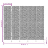 NNEVL Room Divider 5-Panel Black 205x180 cm Water Hyacinth