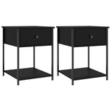 NNEVL Bedside Tables 2 pcs Black 44x45x58 cm Engineered Wood