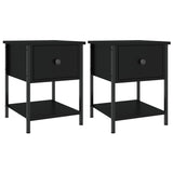 NNEVL Bedside Tables 2 pcs Black 34x35.5x45 cm Engineered Wood