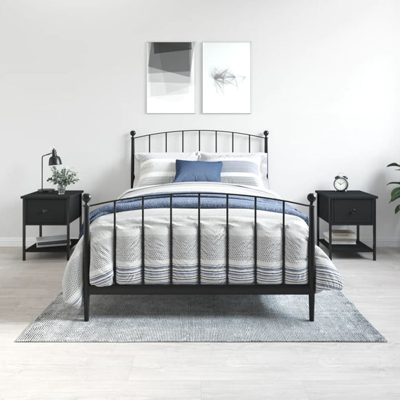 NNEVL Bedside Tables 2 pcs Black 34x35.5x45 cm Engineered Wood