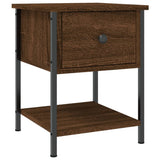 NNEVL Bedside Table Brown Oak 34x35.5x45 cm Engineered Wood