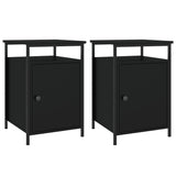 NNEVL Bedside Cabinets 2 pcs Black 40x42x60 cm Engineered Wood