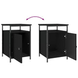 NNEVL Bedside Cabinets 2 pcs Black 40x42x60 cm Engineered Wood