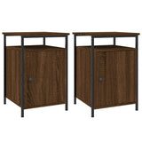 NNEVL Bedside Cabinets 2 pcs Brown Oak 40x42x60 cm Engineered Wood