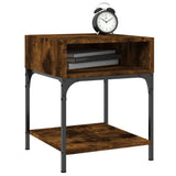 NNEVL Bedside Table Smoked Oak 40x41x50 cm Engineered Wood