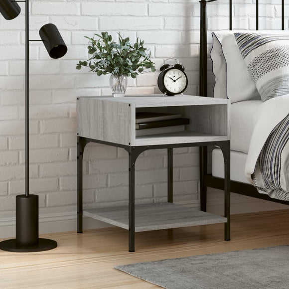 NNEVL Bedside Table Grey Sonoma 40x41x50 cm Engineered Wood