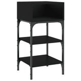 NNEVL Bedside Table Black 35x34.5x70 cm Engineered Wood