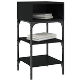 NNEVL Bedside Table Black 35x34.5x70 cm Engineered Wood