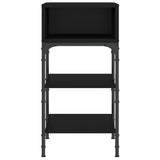 NNEVL Bedside Table Black 35x34.5x70 cm Engineered Wood