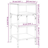 NNEVL Bedside Tables 2 pcs Black 35x34.5x70 cm Engineered Wood