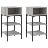 NNEVL Bedside Tables 2 pcs Grey Sonoma 35x34.5x70 cm Engineered Wood