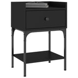 NNEVL Bedside Table Black 40.5x31x60 cm Engineered Wood