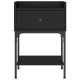 NNEVL Bedside Table Black 40.5x31x60 cm Engineered Wood