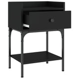 NNEVL Bedside Table Black 40.5x31x60 cm Engineered Wood