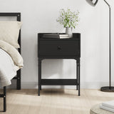 NNEVL Bedside Table Black 40.5x31x60 cm Engineered Wood